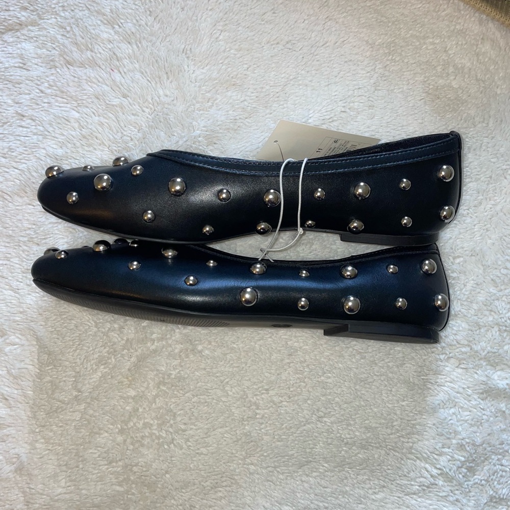 A New Day Sammie Studded Black Ballet Flats with Memory Foam Insole - Picture 7 of 9